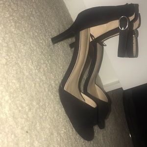 Ankle Strap Black Heels